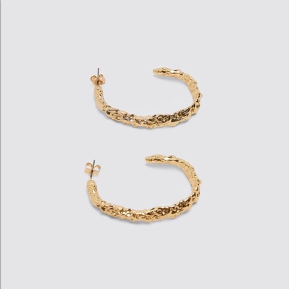 new | ZARA Gold Hoop Earrings - Picture 4 of 6